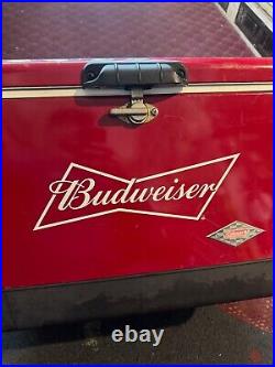 Coleman Budweiser Steel Belted Cooler Vintage 54 Qt 23x15x16 6150-6155