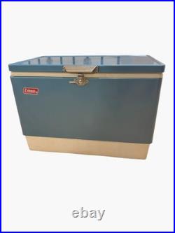 Coleman Cooler Blue Original Vintage 1976 Retro Camping Ice Chest Steel Handles