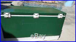 Coleman Cooler Ice Chest 28 X 15 X 16 Metal Belted Vintage Green SUPER CLEAN