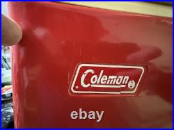 Coleman Cooler Metal Ice Chest 22.5x15.5x13.5 Vintage 1976 Red