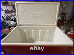 Coleman Cooler Metal Ice Chest 22.5x15.5x13.5 Vintage 1976 Red