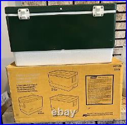 Coleman GREEN Steel-Belted 42 Quart Cooler 5227-700 in BOX Made USA in 1981 vtg