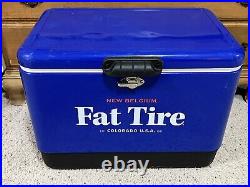 Coleman / New Belgium Brewing Fat Tire Beer Blue Metal Cooler 22 x 14 x 16