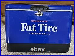 Coleman / New Belgium Brewing Fat Tire Beer Blue Metal Cooler 22 x 14 x 16