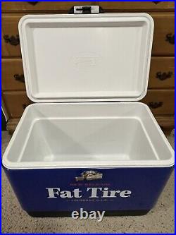 Coleman / New Belgium Brewing Fat Tire Beer Blue Metal Cooler 22 x 14 x 16