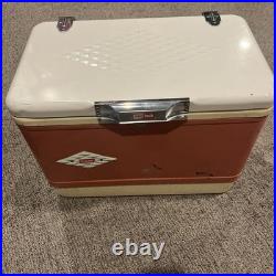Coleman Pink Cooler Snow Lite Metal Latch. Vintage Cooler! 1959-61