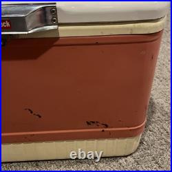 Coleman Pink Cooler Snow Lite Metal Latch. Vintage Cooler! 1959-61