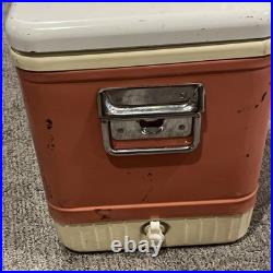 Coleman Pink Cooler Snow Lite Metal Latch. Vintage Cooler! 1959-61