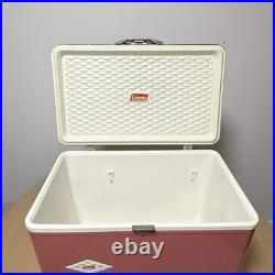 Coleman Pink Cooler Snow Lite Metal Latch With Box Tray Vintage Diamond Logo USA