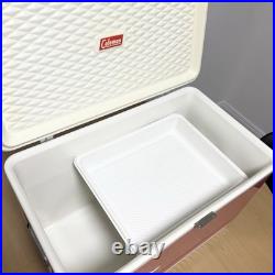 Coleman Pink Cooler Snow Lite Metal Latch With Box Tray Vintage Diamond Logo USA