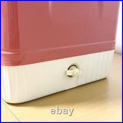 Coleman Pink Cooler Snow Lite Metal Latch With Box Tray Vintage Diamond Logo USA