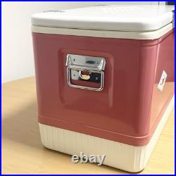 Coleman Pink Cooler Snow Lite Metal Latch With Box Tray Vintage Diamond Logo USA