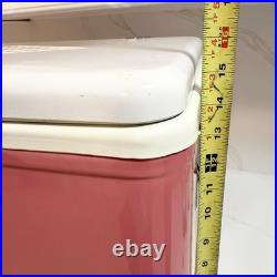 Coleman Pink Cooler Snow Lite Metal Latch With Box Tray Vintage Diamond Logo USA