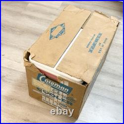 Coleman Pink Cooler Snow Lite Metal Latch With Box Tray Vintage Diamond Logo USA