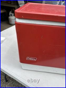 Coleman Red Metal Cooler 1983 Vintage 22 X 14 X 16 High