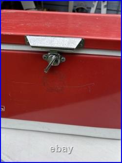 Coleman Red Metal Cooler 1983 Vintage 22 X 14 X 16 High