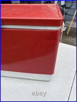 Coleman Red Metal Cooler 1983 Vintage 22 X 14 X 16 High