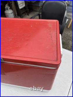 Coleman Red Metal Cooler 1983 Vintage 22 X 14 X 16 High