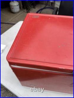 Coleman Red Metal Cooler 1983 Vintage 22 X 14 X 16 High