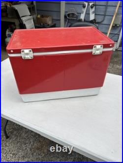 Coleman Red Metal Cooler 1983 Vintage 22 X 14 X 16 High