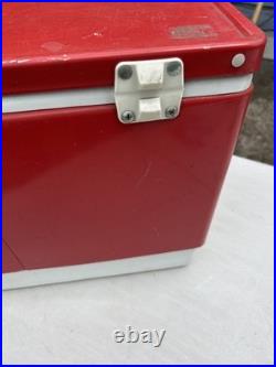Coleman Red Metal Cooler 1983 Vintage 22 X 14 X 16 High