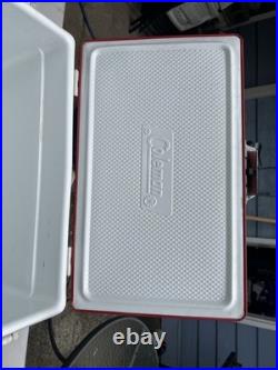Coleman Red Metal Cooler 1983 Vintage 22 X 14 X 16 High