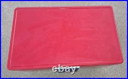 Coleman Red White Metal / Plastic Cooler 1970s / 1980s