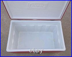Coleman Red White Metal / Plastic Cooler 1970s / 1980s