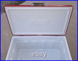Coleman Red White Metal / Plastic Cooler 1970s / 1980s