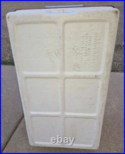 Coleman Red White Metal / Plastic Cooler 1970s / 1980s