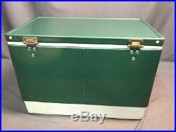 Coleman Snow-Lite Cooler Vintage Metal Classic Green Made In USA Tray Latch