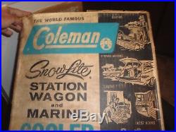 Coleman Snow Lite Station Wagon & Marine Upright Cooler Camping in Box