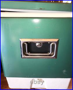 Coleman SnowLite 5255C Vintage Green Metal Handle Cooler Bottle Openers 56 Quart