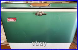 Coleman SnowLite 5255C Vintage Green Metal Handle Cooler Bottle Openers 56 Quart