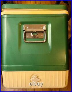 Coleman SnowLite Vintage Diamond Logo Cooler Green Metal With Orignal Box