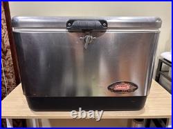 Coleman Stainless Steel Belted Chrome Cooler 54QT. Ice Chest Model 6150 6155