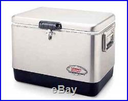 Coleman Stainless Steel Cooler Beverage Outdoor Picnic Party Tailgating Camping