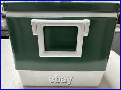 Coleman Steel Belted 40 Qt Cooler Green White Made in USA 1985 Camping