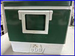 Coleman Steel Belted 40 Qt Cooler Green White Made in USA 1985 Camping