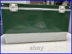 Coleman Steel Belted 40 Qt Cooler Green White Made in USA 1985 Camping