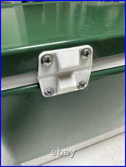 Coleman Steel Belted 40 Qt Cooler Green White Made in USA 1985 Camping