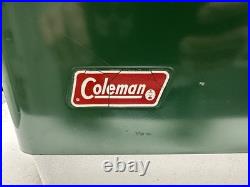 Coleman Steel Belted 40 Qt Cooler Green White Made in USA 1985 Camping