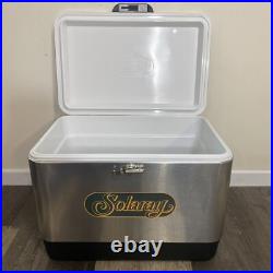 Coleman Steel Belted 6150 6155 54-Quart Cooler Stainless Solaray