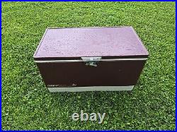 Coleman Steel Belted 80qt Metal Cooler BURGANDY COLOR 28x15- 3/8x16