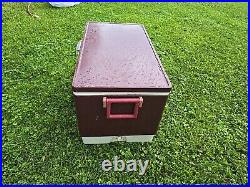 Coleman Steel Belted 80qt Metal Cooler BURGANDY COLOR 28x15- 3/8x16