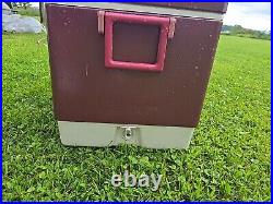 Coleman Steel Belted 80qt Metal Cooler BURGANDY COLOR 28x15- 3/8x16