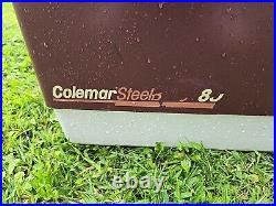 Coleman Steel Belted 80qt Metal Cooler BURGANDY COLOR 28x15- 3/8x16