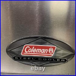 (Coleman Steel Belted Metal Cooler Ice Chest 6150-6155 Silver 54 Quart)