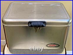 (Coleman Steel Belted Metal Cooler Ice Chest 6150-6155 Silver 54 Quart)