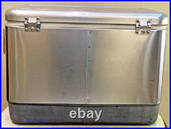 (Coleman Steel Belted Metal Cooler Ice Chest 6150-6155 Silver 54 Quart)